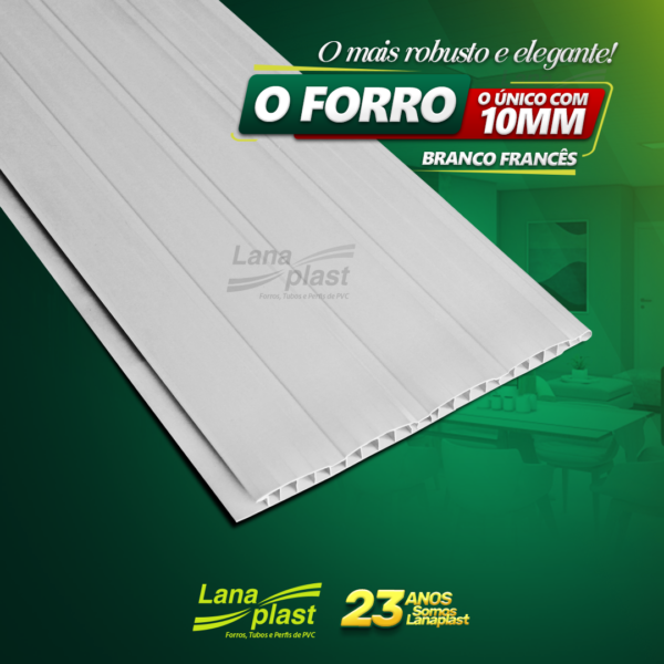 Forro PVC 10 MM Branco Canelado