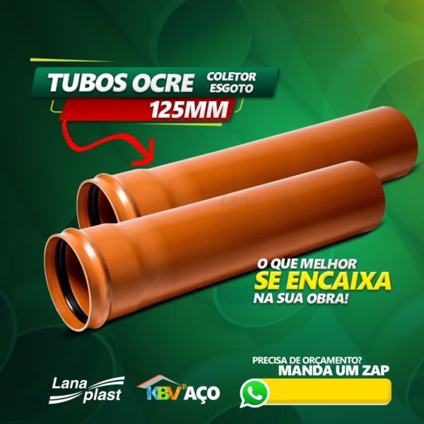 TUBO PVC COLETOR ESGOTO OCRE